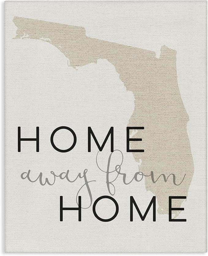 Stupell Industries 'Home Sweet Florida Typography ', Canvas Art, 36 x 48 Inches, Easy to Hang and Sturdy, Made in USA, by Lil' Rue | Stupell Industries | 36 x 48 Inches, Easy to Hang and Sturdy, Made in USA, by Lil' Rue