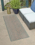 Unique Loom Jill Zarin Jill Zarin Outdoor Collection Area Rug - Cape Town (2' x 8' Runner, Pink and Aqua/Light Blue)