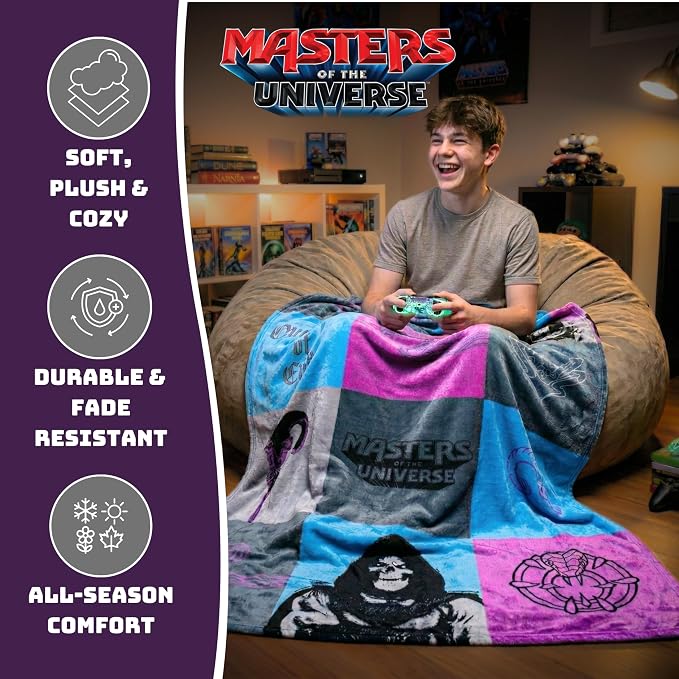 Masters of the Universe Movie Skeletor Throw 60" x 46", Soft Cozy Plush Blanket for Couch, Bed & Travel, Collectible Gift (Officially Licensed Product) by Franco