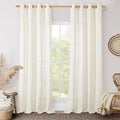 LAMIT Cream Linen Sheer Curtains 84 inch by LAMIT