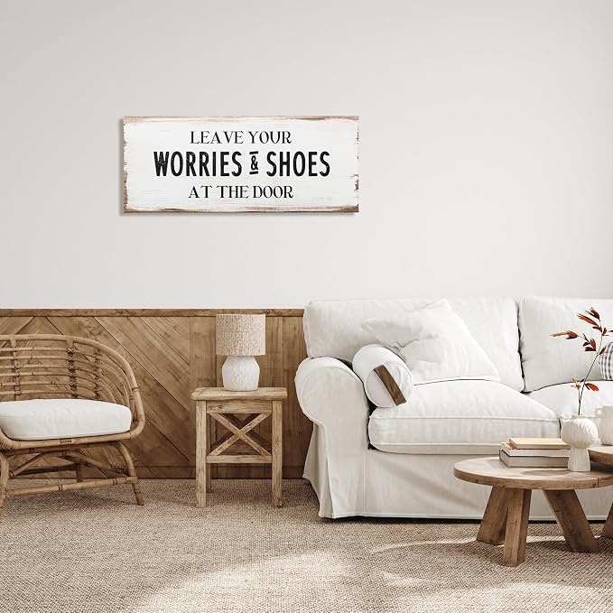 Stupell Industries Rustic Mudroom Worries, 17 x 40 Inch Canvas Wall Art | Stupell Industries · By Lil' Rue · Ready to hang · Great for mudroom decor · Made in USA