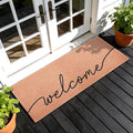 Welcome Extra Long Doormat for Double Door Entrance, 24x59 Inch | Oversized Modern Minimalist Welcome Mat, Large Heavy Duty Front Porch Rug, Non Slip PVC Backing, for Indoor Outdoor Entryway