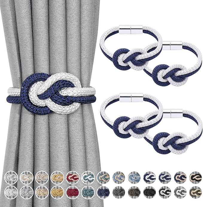 NICEEC 4 Pack Mini Magnetic Curtain Tiebacks Nordic Simple Style Drape Tie by NICEEC