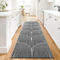 Tiffasea Black and White Runner Rug 2.7'x8' Washable Indoor Outdoor Runner | Modern Runner Rug Reversible Cotton Woven Machine Washable Runner Rug for Entryway Hallway Kitchen Bedroom Black