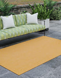 Unique Loom Collection Casual Transitional Solid Heathered Indoor/Outdoor Flatweave Area Rug (4' 1" x 6' 1" Rectangle, Corn Harvest Yellow)