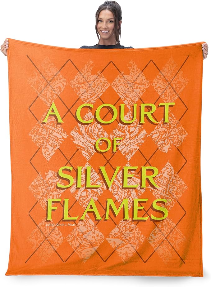 Sarah J. Maas A Court of Silver Flames Silk Touch Throw Blanket, 46 x 60 in | Silky-soft lightweight comfort for sofas, travel, and everyday lounging