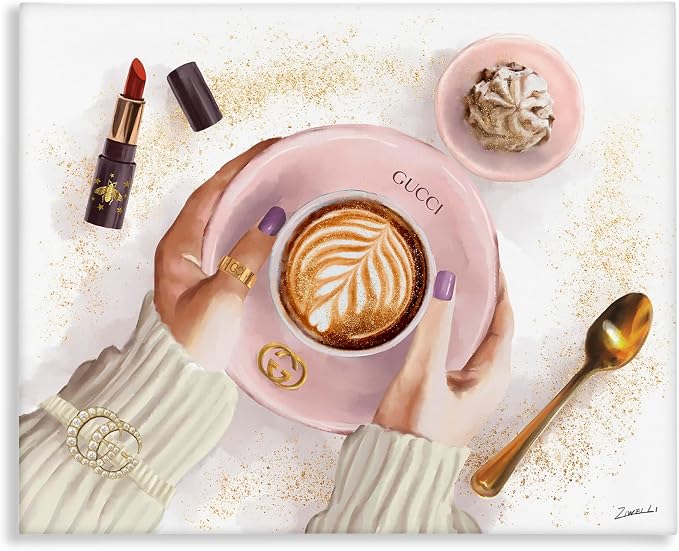 Stupell Industries Cappuccino Fashion Accent, 30 x 40 Inch Canvas Wall Art | Stupell Industries · By Ziwei Li · Ready to hang · Chic coffeehouse charm for kitchen decor · Made in USA