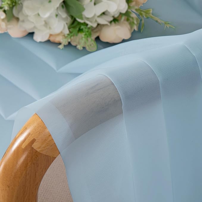 Lecloud Sky Blue Sheer Curtains - Image 7