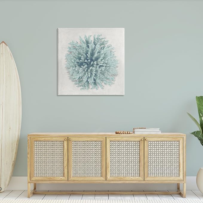 Stupell Industries Coral Ball Blue Sea Beach, 36 x 36 Inch Canvas Wall Art | Stupell Industries | 36 x 36 Inches, Easy to Hang and Sturdy, Made in USA, by Caroline Kelly