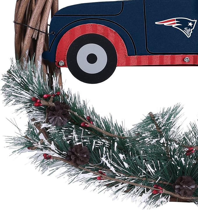 FOCO NFL Unisex-Adult NFL Team Logo Holiday Wreath with Truck