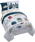 Harry Potter Full Comforter Set 7 Piece Soft Hogwarts Bedding, Grey | Hedwig, Bed in a Bag, Comforter Sheets Shams Pillowcases, Official Product, Soft Microfiber, Machine Washable, Kids Gift