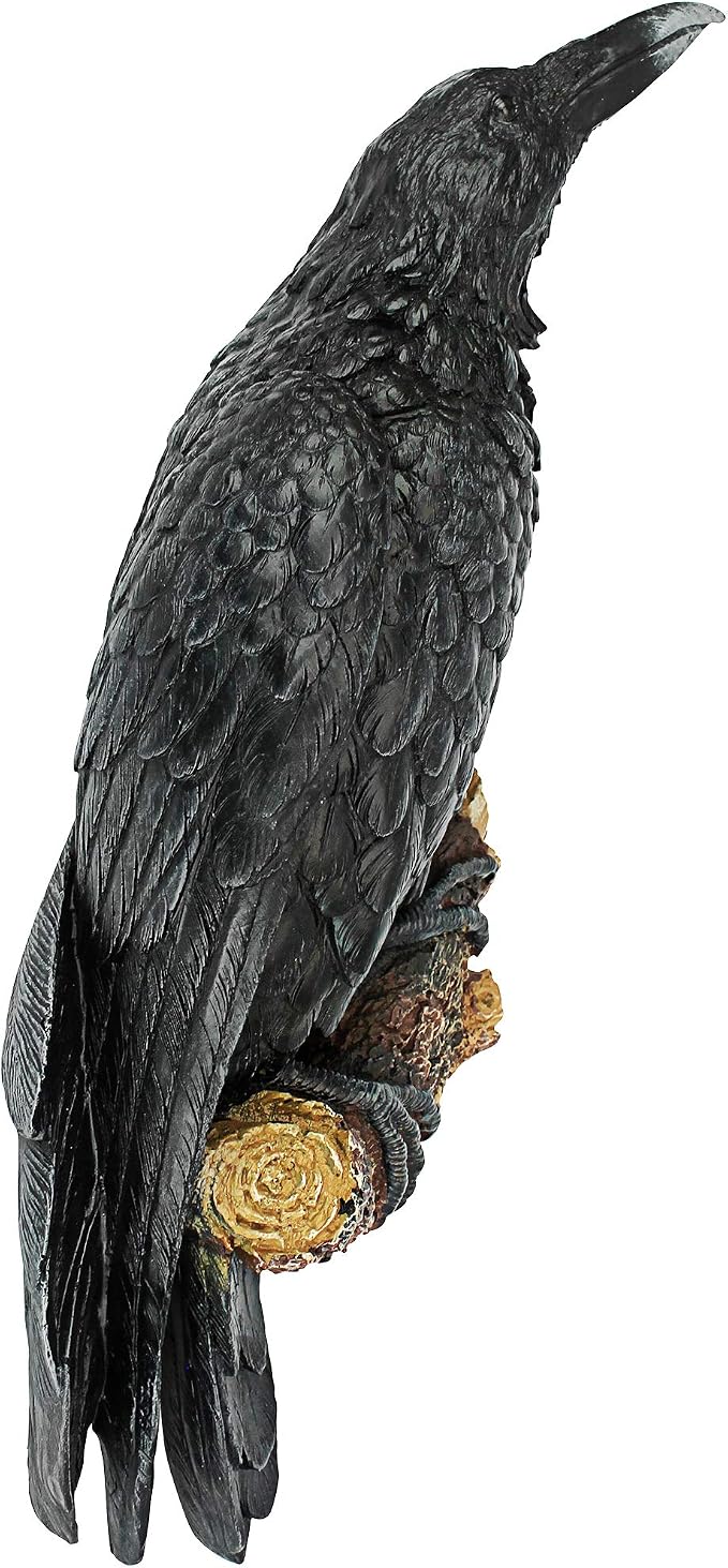 Design Toscano The Raven's Perch Gothic Decor Wall Sculpture, Single