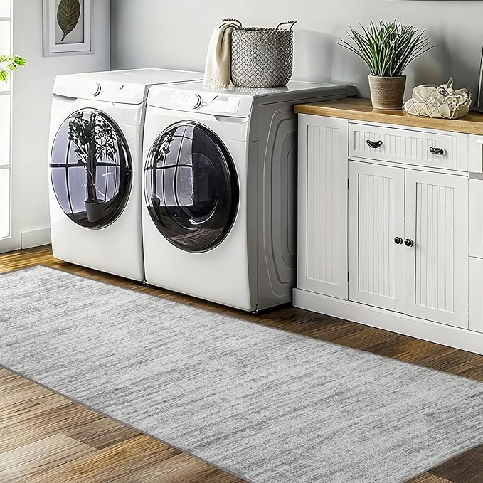 2x5 Washable Runner Rugs，Modern Abstract Rug Runner,Ultra-Thin Kitchen Runner Rug Non-Slip Backing Entryway Runners,Bathroom Carpet for Hallways,Bedroom，Laundry Room