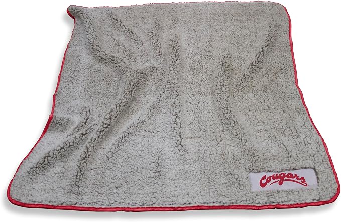 Logo Brands NCAA Frosty Fleece Blanket (50" x 60") – Soft & Warm Sherpa Material with Team Logo, Team Color Trim, Great Gift for Alumni & Students