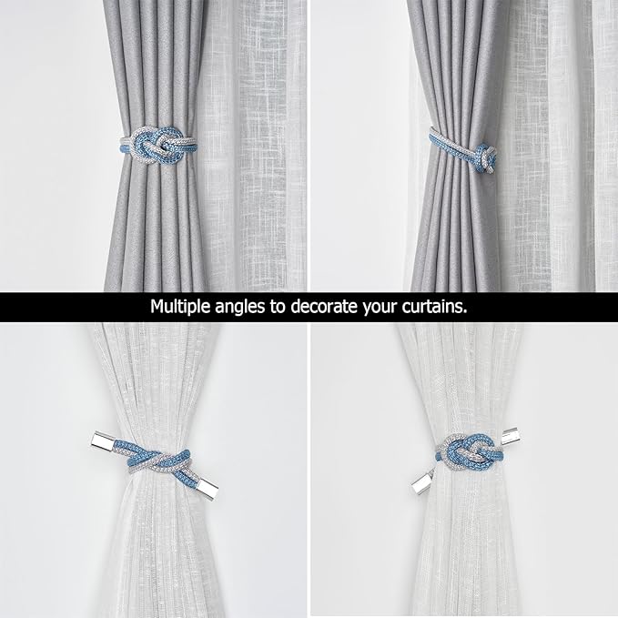 NICEEC 2 Pack Mini Magnetic Curtain Tiebacks Nordic Simple Style Drape Tie - Image 6