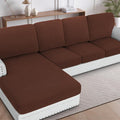 H.VERSAILTEX Sectional Couch Covers 1 Piece Chaise Slipcover L Shape Separate Cushion Couch Cover for Both Left/Right Sectional Couch (Seat Only: 1 Chaises, Burnt Brick)