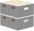 Yawinhe Fabric Storage Baskets,13.0x9.1x7.9in,Grey,4-Pack | Foldable Storage Bins for Shelves, Closet Bins for Organization, Collapsible Storage Baskets for Towels, Rectangle Basket