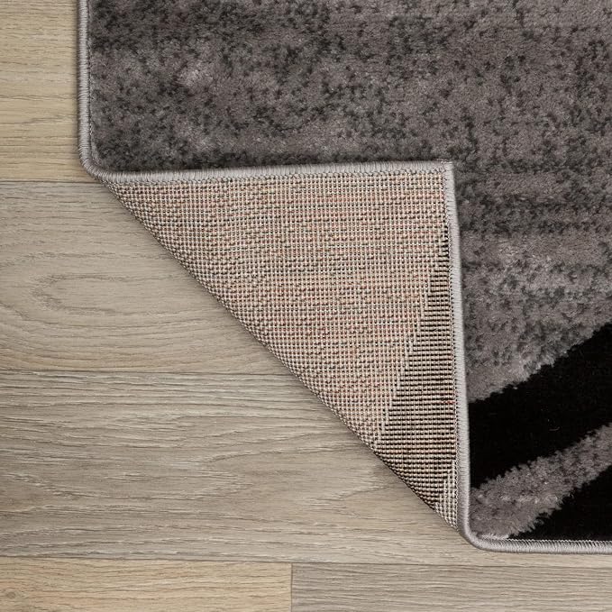 Rugshop Wavy Circles Non-Shedding Living Room Runner Rug Gray 2' x 7'2" | Runner, Size 2' x 7'2", Bedroom, Dining Room, Home Office, Kitchen, Entryway, Hallway, Nursery, Kids Room, Guest Room