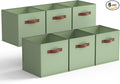 GRANNY SAYS 11 Inch Cube Storage Bins, Collapsible Fabric Storage Cubes with Handle, Closet Baskets for Organization, Storage Cubes for Shelves, Closet, Sage Green, 6-Pack