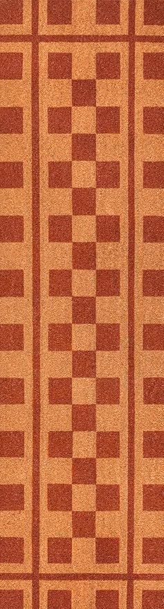 JONATHAN Y Natural Coir Indoor/Outdoor Runner Rug 2X8 Natural/Red, Peater Classic Casual Commerical Doormat Ideal for Door Entrance, Patio, Porch, Backyard, Garages NRF109A-28