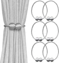 Melaluxe 6 Pack Magnetic Curtain Tiebacks, Decorative Curtain Holdbacks by Melaluxe
