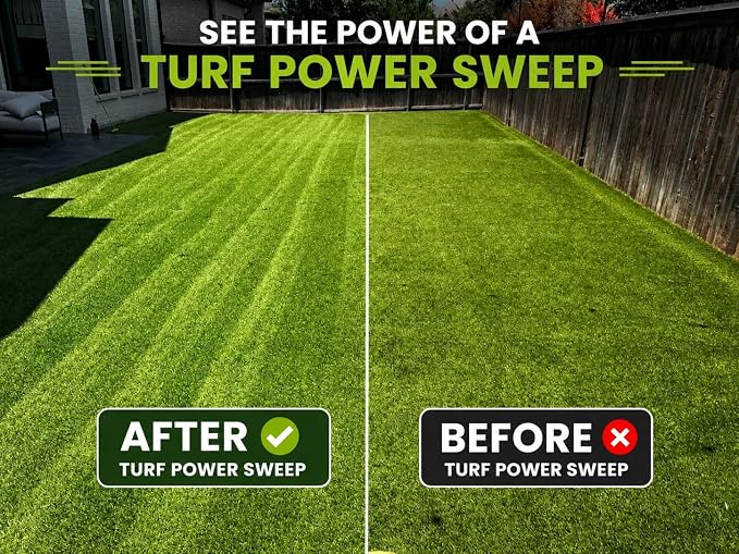 Turf Power Sweep™ MAX + Turf Power Jet™ 40V Cordless Artificial Turf Sweeper & Blower Combo Lifts Flattened Fibers, Removes Debris & Pet Hair