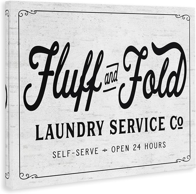 Stupell Industries Laundry Room Vintage Sign, 30 x 40 Inch Canvas Wall Art