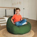 Big Joe Cloudberry Bean Bag Chair, Foam-Filled Structured Seat, Teddy Boucle, Matcha Green, Kids