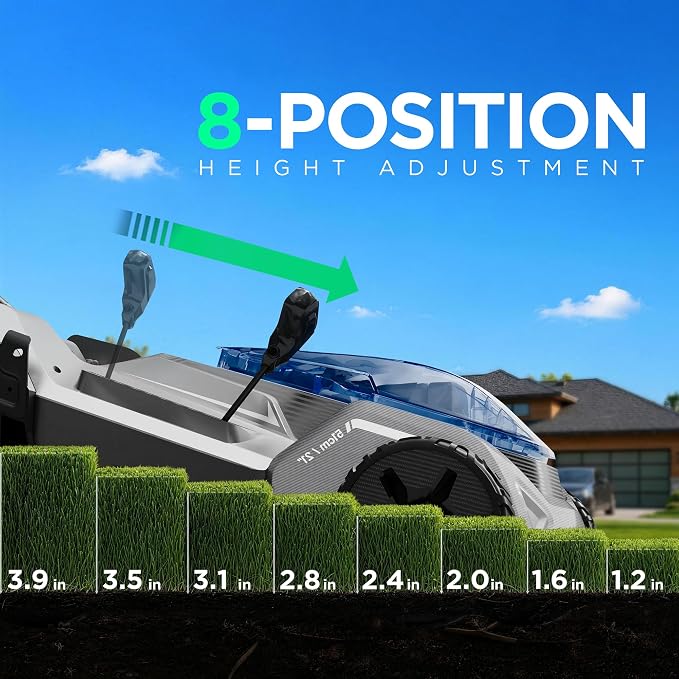 21" Cordless Lawn Mower, 40V Lightweight Push Mower with 2×4.0Ah Battery & Charger, Lawn Care, Backyard Maintenance