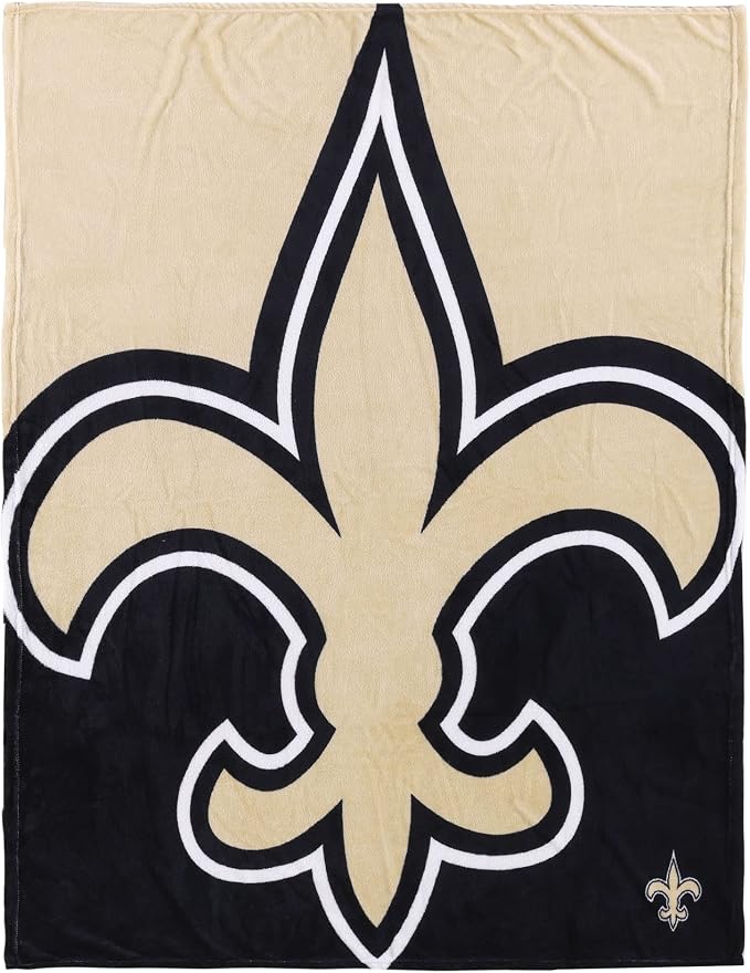 FOCO NFL Unisex-Adult NFL Team Logo 60" x 50" Supreme Slumber Plush Throw Blanket