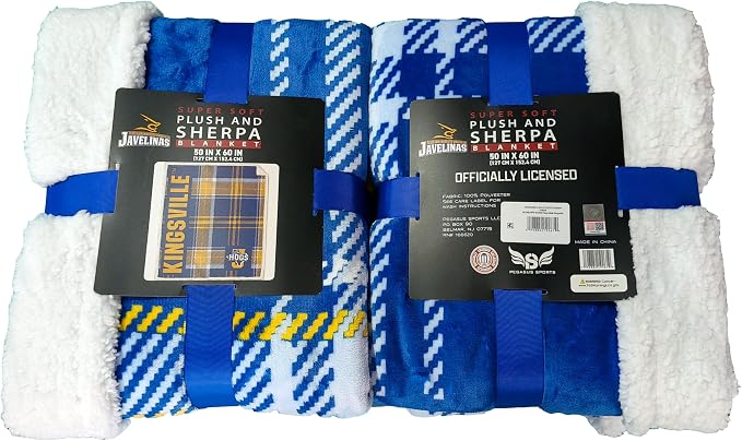 NCAA Texas A&M Kingsville Javelinas Playmaker Plaid Ultra Cozy Sherpa Throw