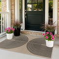Rugalia Easy Jute Small Outdoor Patio Rug, 3x5 Black Nature Rainbow Entryway Rug Washable Non-Slip Modern Kitchen Rugs, Neutral Farmhouse Throw Carpet for Outdoor Living Room Porch Backyard