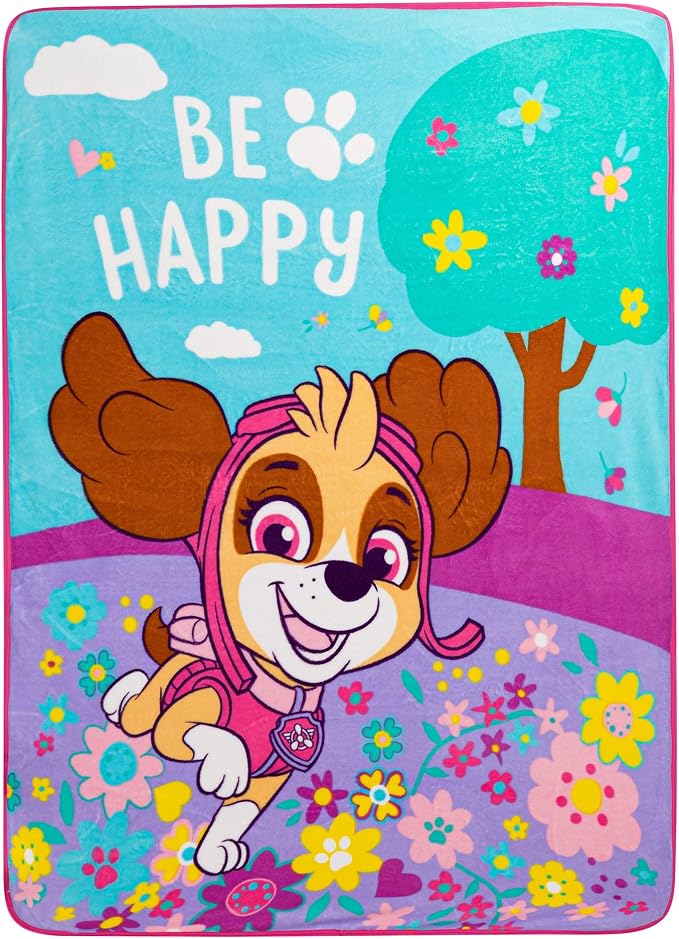 Franco Kids Bedding Super Soft Micro Raschel Throw, 46 in x 60 in, Paw Patrol Skye Girls