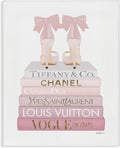 Chic Shoes Glam Bookstack Fashion, 16 x 20 Inch Canvas Wall Art | Stupell Industries · By Amanda Greenwood · Ready to hang · Chic gift for fashion lovers · Made in USA