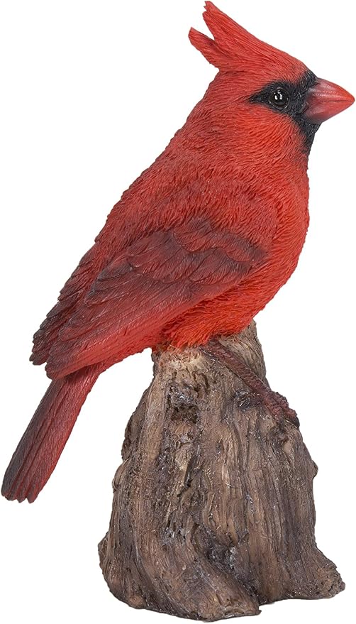 Tocca Hi-Line Gift Motion Activated Singing Cardinal Standing ON Stump, Red