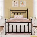 SHA CERLIN 14" Twin Size Metal Platform Bed Frame/Victorian Headboard and Footboard/Steel Slats Mattress Foundation for Storage/No Box Spring Needed/Noise Free/Black