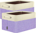 BALEINE 2 Pack Fabric Closet Storage Bins for Shelves, Linen Closet Organizers and Storage, Decorative Baskets for Organizing, Shelf, Clothes, Home, Office (Lavender, 17''x13''x10.5'')
