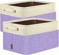 BALEINE 2 Pack Fabric Closet Storage Bins for Shelves, Linen Closet Organizers and Storage, Decorative Baskets for Organizing, Shelf, Clothes, Home, Office (Lavender, 14''x10''x8.5'')