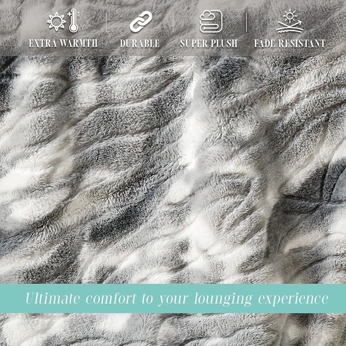 Elegant Comfort Throw Blanket, Reversible Sherpa Flannel, Ultra-Soft, Fuzzy, Cozy and Plush- All Season Lightweight Decorative Throw, 50 x 60 inches, Alaska Sherpa Throw, Gray