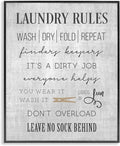 'Laundry Room Rules Family List'| Framed Giclee Art | Stupell Industries | Black, 16 x 20 Inches, Easy to Hang and Sturdy, Made in USA, by CAD Designs