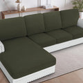 H.VERSAILTEX Sectional Couch Covers 1 Piece Chaise Slipcover L Shape Separate Cushion Couch Cover for Both Left/Right Sectional Couch (Seat Only: 1 Chaises, Olive)