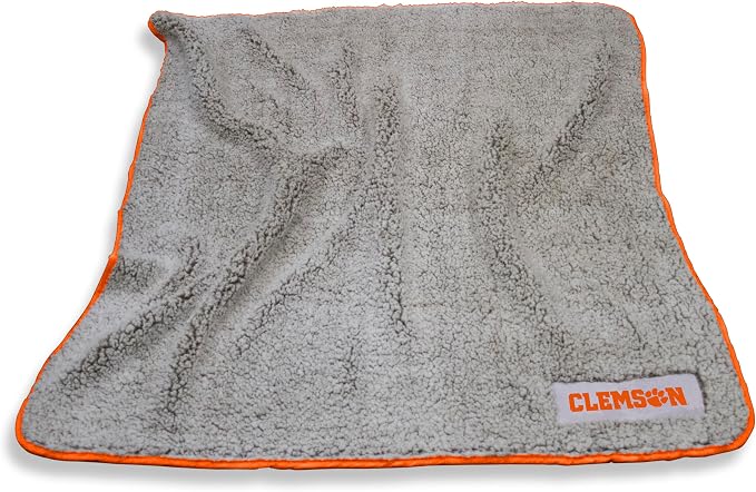 Logo Brands NCAA Frosty Fleece Blanket (50" x 60") – Soft & Warm Sherpa Material with Team Logo, Team Color Trim, Great Gift for Alumni & Students