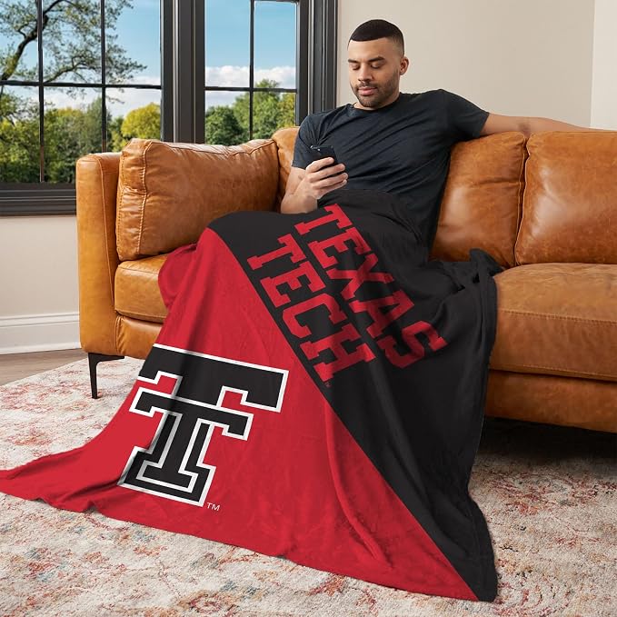 Northwest NCAA Silk Touch Throw Blanket, Ultra Soft Plush Polyester, Lightweight Warm Decorative Fan Gift, 46 x 60 in