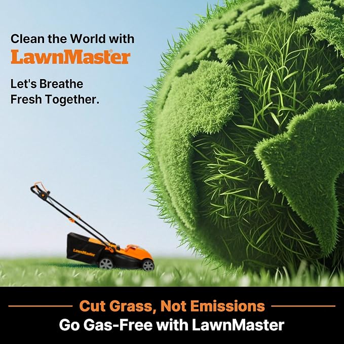 LawnMaster CLMF4815E 48V MAX 15-inch Brushless Cordless Lawn Mower | 2X24V MAX 4.0Ah Battery, Dual Charger