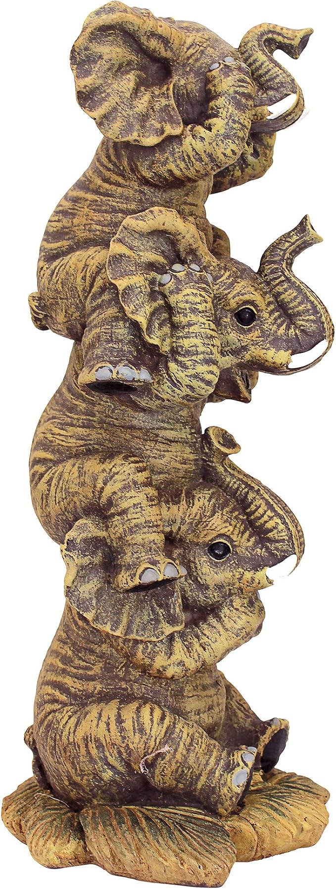 Design Toscano NG33769 Hear-No, See-No, Speak-No Evil Stacked Elephants Collectible Statue, Single,Medium