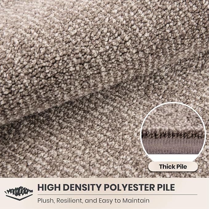 PURRUGS Dirt Trapping Door Mat Half Round 32" x 47", Non-Slip Machine Washable Entry Rug, Entrance Mat, Indoor Front Door Mat, Super Absorbent Entryway Rug for Muddy Shoes & Paws, Heathered Beige