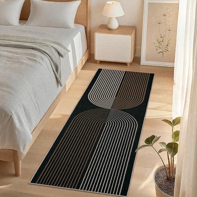 GarveeHome Easy Jute 2x6 Runner Rugs Modern Rainbow Rug for Hallway Kitchen Non Slip Indoor Outdoor Runner Door Mat for Laundry Porch