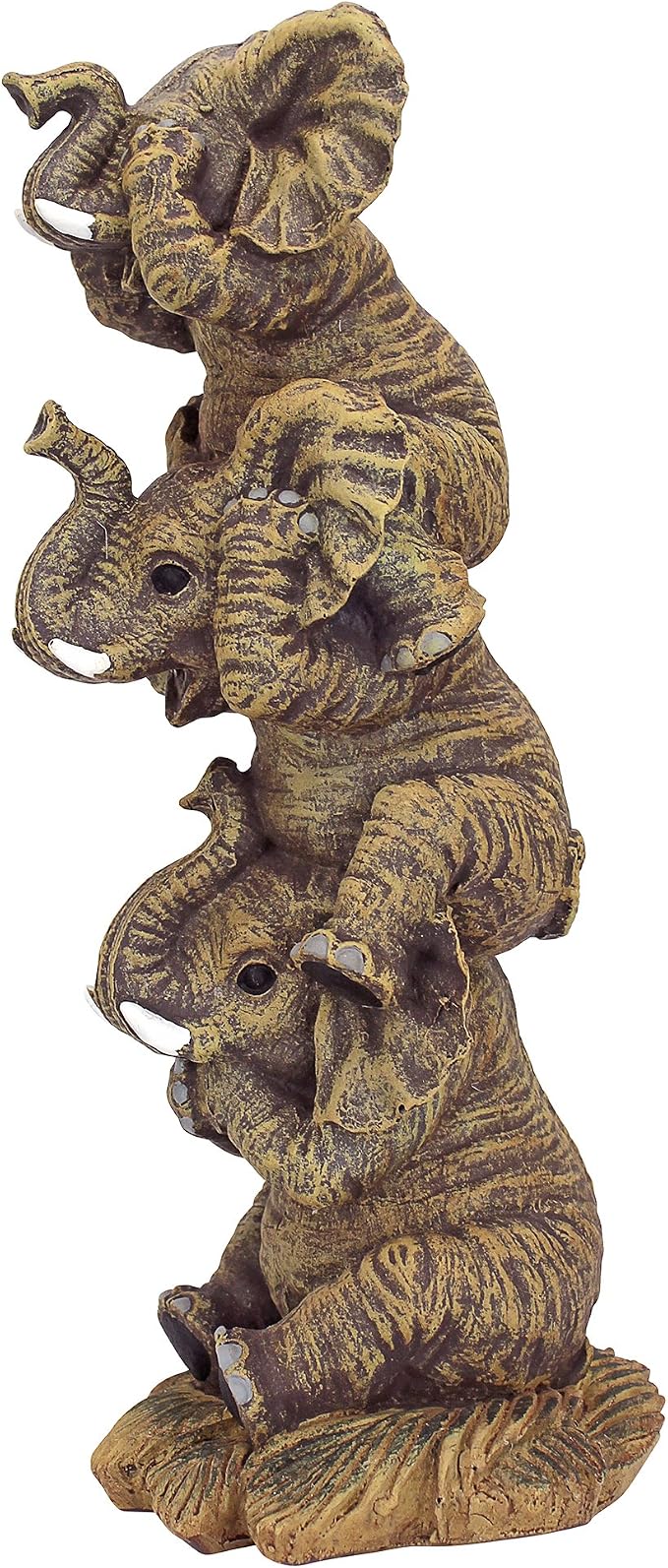Design Toscano NG33769 Hear-No, See-No, Speak-No Evil Stacked Elephants Collectible Statue, Single,Medium