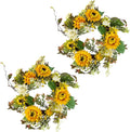 Sunflower Wreaths - Set of Two 22-Inch Artificial Spring, Summer, or Fall Wreaths for Home Decor - Wreaths for Indoors or Covered Patio by Pure Garden
