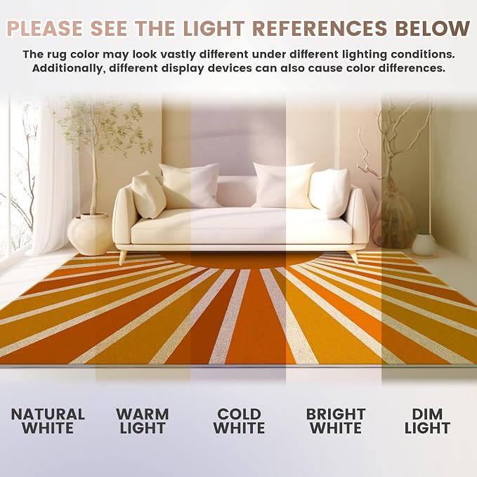 Washable Sun Easy Jute Rug, 5x7 Modern Boho Retro Outdoor Indoor Patio Farmhouse Large Area Rugs, Woven Ultra Thin Non Slip Carpet Mat for Living Dining Room Bedroom Classroom Kids Nursery Play Room